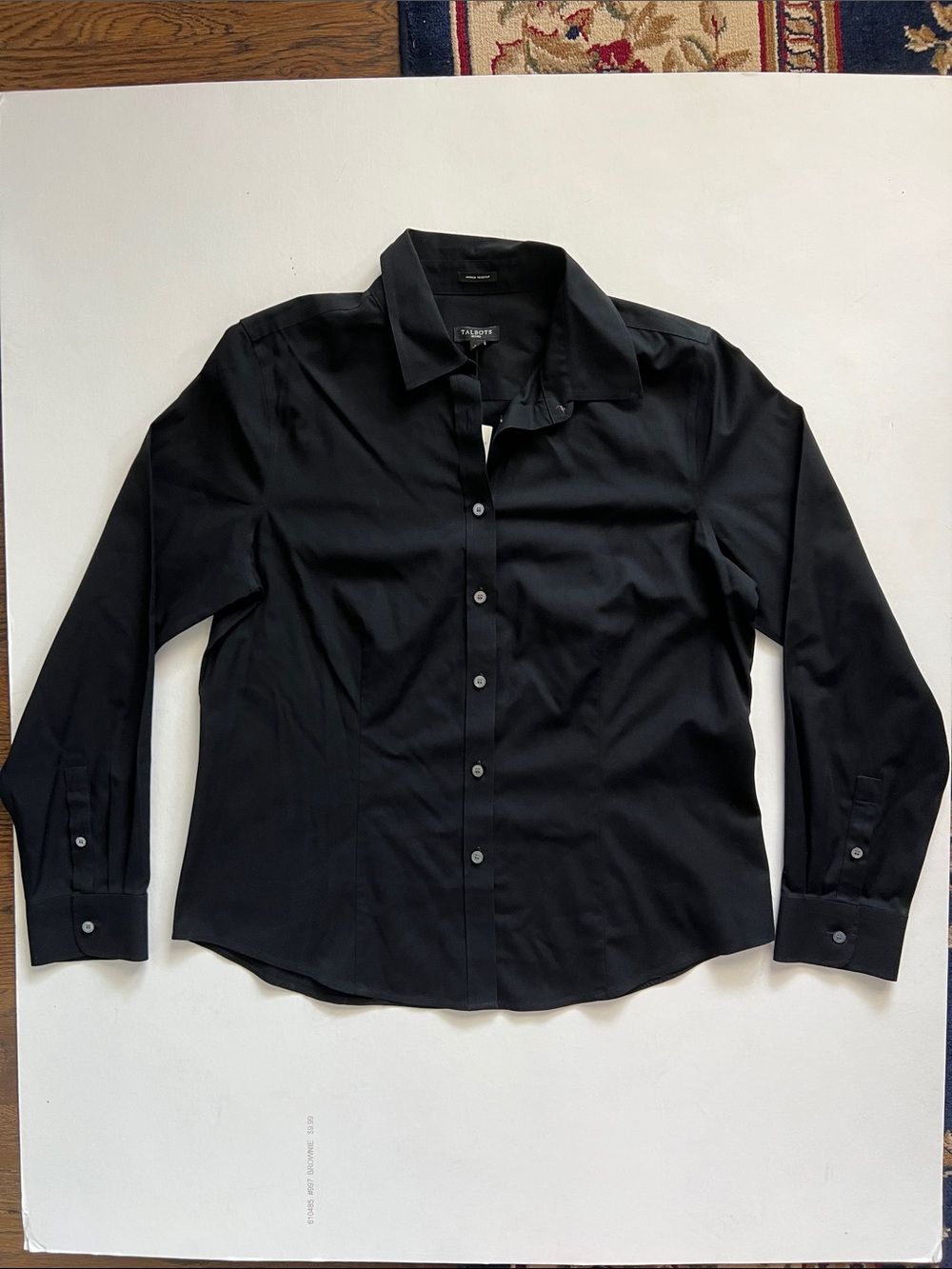 Talbots Black Long-Sleeve Button Down Shirt